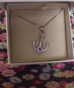 Honolulu Jewelry Company Sterling Silver Ship Anchor and Rope Nautical Necklace Pendant with 18" Box Chain 18 71uK8iL2yrL