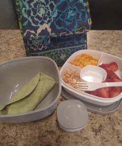 Bentgo® All-in-One Salad Container - Large Salad Bowl, Bento Box Tray, Leak-Proof Sauce Container, Airtight Lid, & Fork for Healthy Adult Lunches; BPA-Free & Dishwasher/Microwave Safe (Gray) Gray 49 71uLAeTWuVL