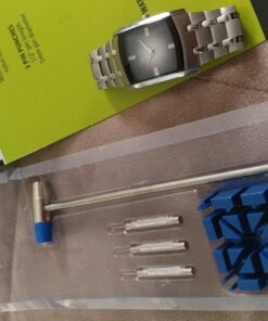 SE JT6218 5-Piece Watch Band Link Remover Kit - Includes Dual Head Hammer, Band Holder, Pin Punches (0.8, 0.9, 1.0mm) for DIY Watch Adjustments and Repairs 37 71uLYqxOy0L
