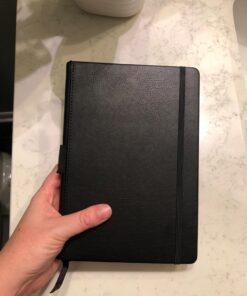 Ruled Notebook/Journal - Lined Journal for Writing, 5.75'' x 8.4'' Notebook Journal, 146 pages Faux Leather Notebook with Thick Paper, Waterproof Hardcover, Elastic Closure black 48 71uMGPMQ8CL