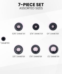 Drixet Drill Stop Bit Collar Set – Kit Includes: 1/8", 3/16”, 1/4”, 5/16”, 3/8”, 7/16” and 1/2-Inch with Allen Wrench to Tighten The Stops Set-Screws (7-Piece) 12 71uMmb591FL