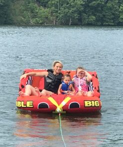 Airhead Big Mable Towable 1-2 Rider Tube for Boating and Water Sports, Heavy Duty Full Nylon Cover with Zipper, EVA Foam Pads, Patented Speed Safety Valve for Inflating & Deflating, Dual Tow Points 28 71uNHcPe82L