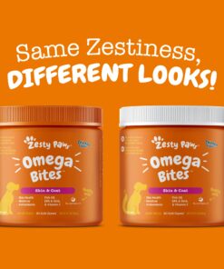 Zesty Paws Omega 3 Alaskan Fish Oil Chew Treats for Dogs - with AlaskOmega for EPA & DHA Fatty Acids - Hip & Joint Support + Skin & Coat Chicken Flavor (90 Soft Chews) 90 Count (Pack of 1) 34 71uOUmaYCyL 2