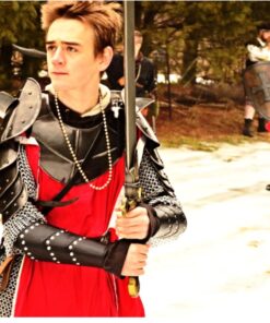 Armor Venue - Dark Warrior Pauldrons with Sword Breakers - Dark - One Size Armour Metallic 7 71uOu0Xx4OL