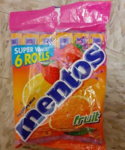 Mentos Candy, Mint Chewy Candy Roll, Fruit, Non Melting, 1.32 Oz , 6 count(Pack of 1) Orange 6 count(Pack of 1) 25 71uPfaXKOOL