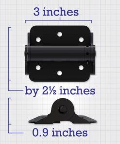 Hardware Essentials 852868 Hardware Essentials 852546 Satin Brass Double-Acting (3-inch) Black Adjustable Screen Door Spring Hinge, 3" (76.2mm), 2 Count 15 71uQBj6CbL