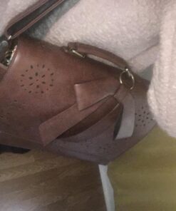 ECOSUSI Women's Briefcase Vegan Leather Laptop Bag for Work Shoulder Computer Satchel Bag with Detachable Bow 14 inch Coffee 57 71uQRLu GL