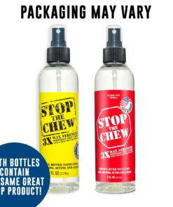 EBPP Stop the Chew 3X Strength Anti Chew Spray for Dogs - No Chew Spray for Puppies - Alcohol Free Dog Deterrent Spray - Bitter Spray for Dogs to Stop Chewing - Powerful No Chew Spray for Dogs - 8oz 28 71uQUduQVVL