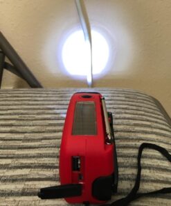 Esky Emergency Hand Crank Radio with 3 LED Flashlight, AM/FM/NOAA Portable Weather Radio with 2000mAh Power Bank Phone Charger, Solar Powered USB Charged Radio for Indoor Outdoor Camping, SOS Alarm Red 42 71uR9DeYp6L