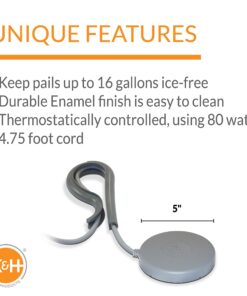 K&H Pet Products Perfect Bucket Heater w/ Cord Clip Gray 5" 80W 31 71uRJsP4cvL