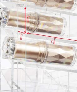 Ikee Design Premium Acrylic Rotating 64 Cosmetic Lipstick Organizer Tower,Lipgloss Stand with Removable Dividers, 360 Degree Spinning Lipstick Display Tower,4 1/2 W x 4 1/2 D x 9 1/8 H in Clear 27 71uRri8UHvL