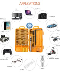Precision Screwdriver Set Magnetic - Professional 110 in 1 Screw driver Tools Sets, PC Repair Tool Kit for Mobile Phone/Tablet/Computer/Watch/Camera/Eyeglasses/Other Electronic Devices 110 Yellow 37 71uRsgJ4zjL