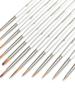 MyArtscape Artist Supplies Miniature Paint Brushes, Set of 12 for Detail & Fine Point Painting - use with Acrylic, Watercolor, Oil, Gouache - for Pinstriping, Warhammer 40k, Models & Lettering White 36 71uSO2eQclL