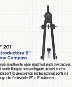 ALVIN Introductory Bow Compass Model 201 Ideal for Geometry Drafting and Engineering Drawing and Architecture Tool - 6" Inches 6" Bow Compass 12 71uT8MLBWHL