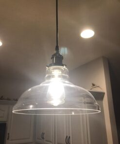 CLAXY Ecopower Industrial Edison Vintage Style 1-Light Pendant Glass Hanging Light Antique Bronze 51 71uTRjhjQPL