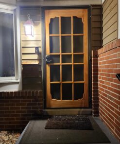 Prime-Line 3809BZ3068-I-WF Woodguard Steel Security Door – Traditional Screen Door Style with the Strength of a Steel Security Door – Steel and Wood Construction, Non-Handed, Bronze (Single Pack) 26 71uTaCLpVL