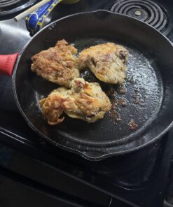 Lodge Cast Iron Skillet with Red Silicone Hot Handle Holder, 12-inch 44 71uTpHOD36L