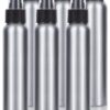 JUVITUS Aluminum Refillable Black Spray Bottle Mister - 4 oz (6 Pack)