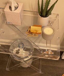 Designstyles Acrylic Folding Tray Table – Modern Chic Accent Desk - Kitchen and Bar Serving Table - Elegant Clear Design 37 71uUgI5JlxL