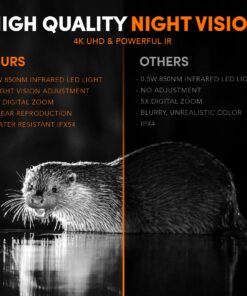 GTHUNDER Night Vision Binoculars - 4K Rechargeable Infrared Digital Night Vision Goggles Black Rechargeable 11 71uUm KZGLL