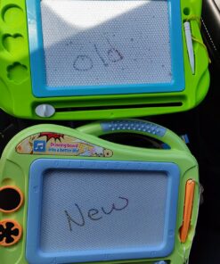 AiTuiTui Magnetic Drawing Board Mini Travel Doodle, Erasable Writing Sketch Colorful Pad Area Educational Learning Toy for Kid/Toddlers/Babies with 3 Stamps and 1 Pen (Green) Green 30 71uVewJrifL