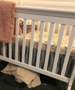 American Baby Company 100% Natural Cotton Percale Portable Mini Crib Skirt, Gray, Soft Breathable, for Boys and Girls 1 Count (Pack of 1) 19 71uX8tvAtL