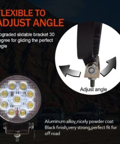 Safego 4inch Round led lights Bar 2Pcs 27w Waterproof Flood Beam Led Pod lights Work Light 12v led lights Off Road Lights Driving Light for Truck Suv Atv Tractor Boat R27W 21 71uaLGkIcZL