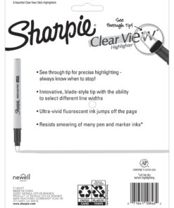 SHARPIE Highlighter, Clear View Highlighter with See-Through Chisel Tip, Stick Highlighter, Assorted, 8 Count 8 Count (Pack of 1) 34 71ubqU4yOkL