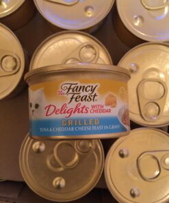 Purina Fancy Feast Grilled Gravy Wet Cat Food, Delights Grilled Tuna & Cheddar Cheese Feast - (24) 3 oz. Cans Cheddar Delights in Gravy 3.00 Ounce (Pack of 24) 43 71uc4mnPuL 1