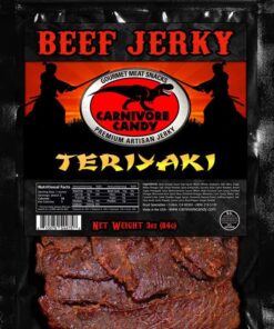 JURASSIC JERKY’S Carnivore Candy Beef Jerky, 3 Flavors Variety Pack, Teriyaki, Barbecue Mesquite and Traditional Western, 3x3oz Bags of Food on the Go, Full of Protein Lunch Snack Sticks. 9 71ucVFma8RL