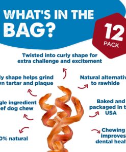 Best Bully Sticks All Natural Dog Chews - 5-6 Inch Curly Bully Sticks - USA Baked & Packed - Highly Digestible, Limited Ingredient, Rawhide Alternative Dog Chew - 12 Pack 5-6 Inch (12 Pack) 9 71udSd6sqmL