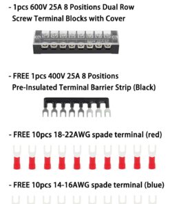 Alternative view of Shangyuan Boat Wire Terminal Block Buss Bar for Electrical Equipment, 25A Terminal Strip Blocks Busbar for Wiring Up Fuse Panel Battery Switches Inverters Boat Lights Marine Interior Navigation Light