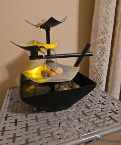 Homedics Tabletop Water Fountain, Home Décor Soothing Sound Machine - Automatic Pump, Deep Basin & Natural River Rocks. Indoor Zen Relaxation for Office, Living Room, or Bedroom, 8.25” Tall 25 71udyKijx7L 1