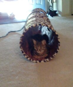 PAWZ Road Cat Toys Collapsible Tunnel Dog Tube for Fat Cat,Rabbits,Dogs Length 51" Diameter 12" Leopard Large-51" 38 71uekz AvzL