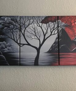 Wieco Art The Cloud Tree Wall Art Oil PaintingS Giclee Landscape Canvas Prints for Home Decorations, 3 Panels 12x16inchx3pcs (30x40cmx3pcs) 32 71ufSrpkyaL