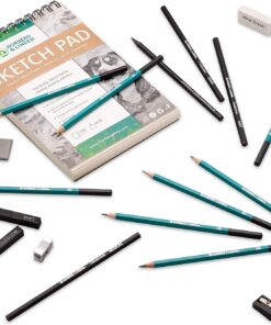 Norberg & Linden Drawing Set - Sketching and Charcoal Pencils - 100 Page Drawing Pad, Kneaded Eraser. Art Kit and Supplies for Kids, Teens and Adults 24 71uheCYCQML