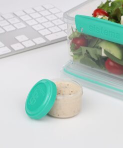 Sistema 4-Piece Salad Dressing and Condiment Containers with Lids for Lunch, Dishwasher Safe, 1.18-Ounce, Assorted 34 71uhevel0L