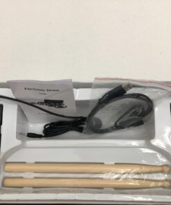 PAXCESS Electronic Drum Set, Roll Up Drum Practice Pad Midi Drum Kit with Headphone Jack Built-in Speaker Drum Pedals Drum Sticks 10 Hours Playtime,Great Holiday Birthday Gift for Kids green 44 71uhjdG6MOL