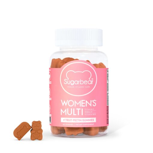 Sugarbear Women's MultiVitamin Gummies, Vegan Collagen Booster Blend with Glutathione, Omega-3, Folate, Biotin & Vitamins C, D, E, B6, B12 - Chewable Daily Gummy Supplements for Women (1 Month Supply) 1 Month Supply