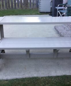 Premiere Products 5RCATA Tan Convert A Bench, Approximate Size: Table 27" H x 14" D 31" H x 58" L Seat 17" H x 14" D Weighs 38 lbs 38 71ujMx efAL