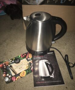 Chefman Stainless Steel Electric Kettle w/ 360° Swivel Base, Auto Shut Off & Boil Dry Protection, BPA-Free Interior and Cool-Touch Handle, 7+ Cup Capacity, 1.7 Liter, 1500W 65 71ujZ6mQEjL