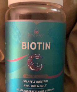 BeLive Biotin Gummies with MultiVitamins, Folate, Inositol – Supports Hair Growth, Healthy Skin & Nails – Vegan, Pectin Based – Strawberry Flavor (1) 60 Count (Pack of 1) 43 71ujw7fbkL