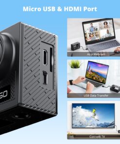 AKASO Brave 4 4K30fps 20MP WiFi Action Camera Ultra Hd with EIS 131ft Waterproof Camera Remote Control 5xZoom Underwater Camcorder with 2 Batteries and Helmet Accessories Kit 57 71ulPTV54iL