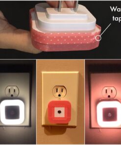 SYCEES Plug-in LED Night Light with Dusk to Dawn Sensor for Hallway, Stairs, Bathroom, Kitchen, Bedroom, Nursery, Kids Room, Warm White, Pack of 6 6-Pack, Warm White 38 71um03lRnL