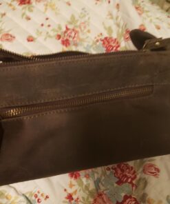 KOMALC Premium Buffalo Leather Unisex Toiletry Bag Travel Dopp Kit Distressed Tan 52 71um8VywW7L