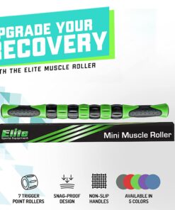 Elite Massage Roller Stick Targets Sore, Tight Leg Muscles to Prevent Cramps and Release Tension. It's Sturdy, Lightweight, Smooth Rolling and Thankfully This Lifesaver has Comfortable Handles.Green Green 16 Inch (Pack of 1) 12 71uoF1FfevL