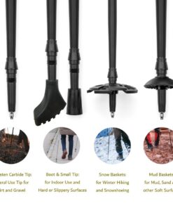 Cascade Mountain Tech Trekking Poles - Carbon Fiber Walking or Hiking Sticks with Quick Adjustable Locks Green 36 71uoz0eJe1L