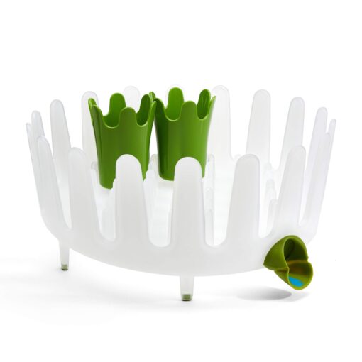 Chef'n Plastic 401-281-004 DishGarden Dish Rack, 14 x 13.25 x 6.5 inches, White/Green