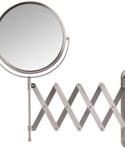 JERDON Two-Sided Wall-Mounted Makeup Mirror - Makeup Mirror with 7X Magnification & Extendable Arm - 8-inch Diameter Mirror with Nickel Finish Wall Mount - Model JP2027N 24 71uq8hLQtIL