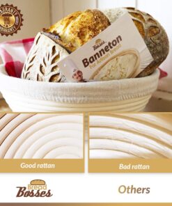 9 Inch Bread Banneton Proofing Basket - Baking Bowl Dough Gifts for Bakers Proving Baskets for Sourdough Bread Scraper Tool Starter Proofing 9 inch White Scraper 37 71uq9VPnDL